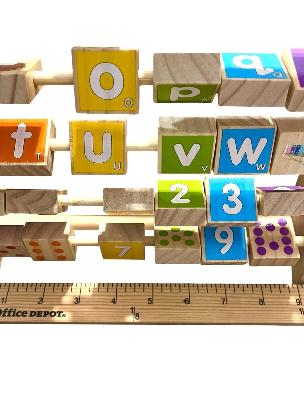 Alphabet & Numbers Spinning Wooden Abacus.